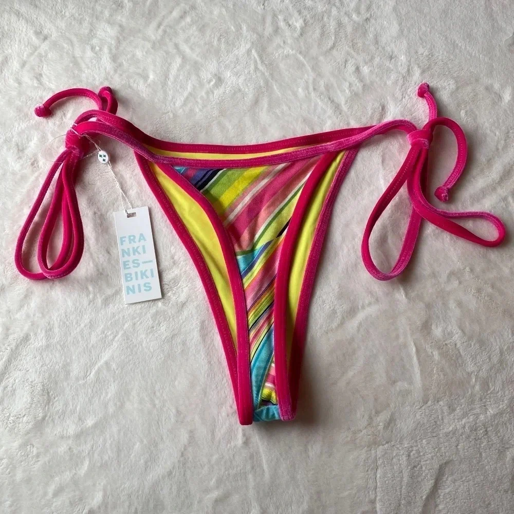 NEW! Frankie’s Bikini’s rainbow swirl hazel bikini bottom 19375